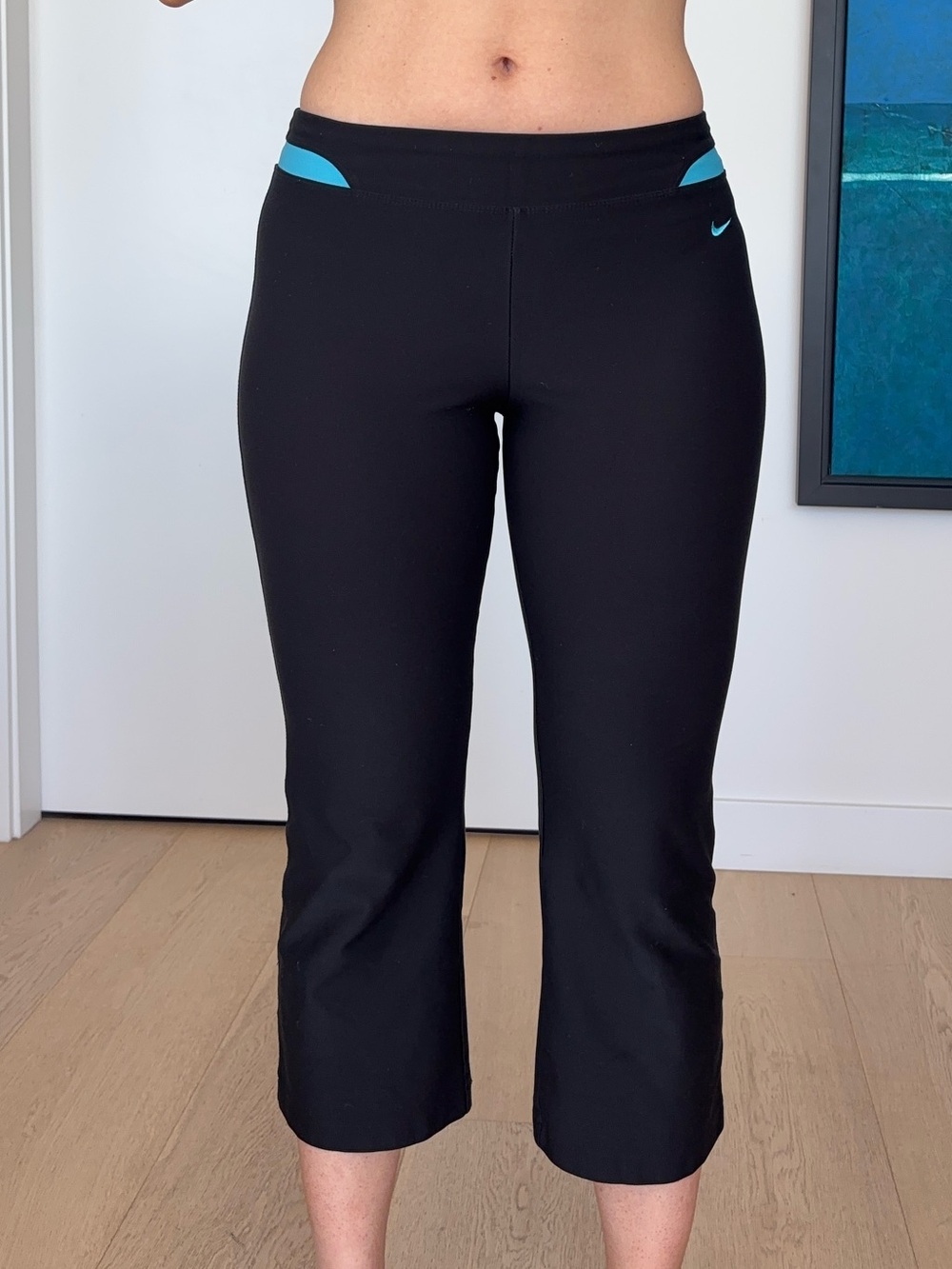 Nike Blue and Black Capris